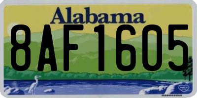 AL license plate 8AF1605