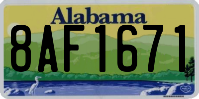AL license plate 8AF1671