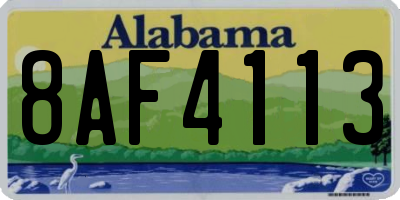 AL license plate 8AF4113