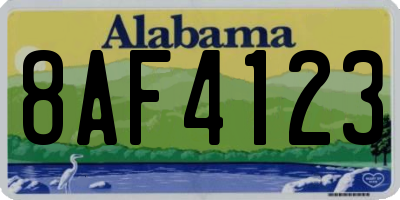 AL license plate 8AF4123