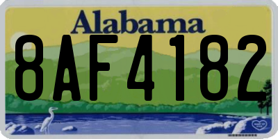 AL license plate 8AF4182