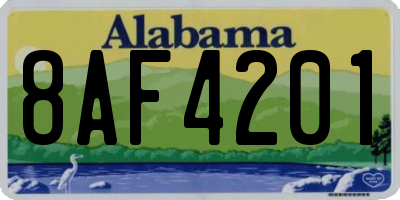 AL license plate 8AF4201