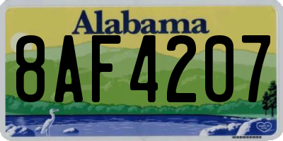 AL license plate 8AF4207