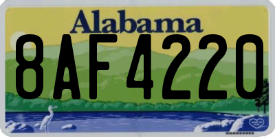AL license plate 8AF4220