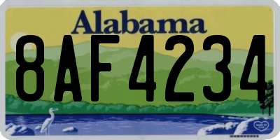 AL license plate 8AF4234