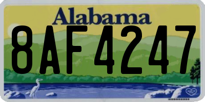 AL license plate 8AF4247