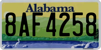 AL license plate 8AF4258