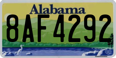 AL license plate 8AF4292