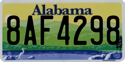 AL license plate 8AF4298