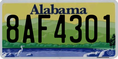 AL license plate 8AF4301