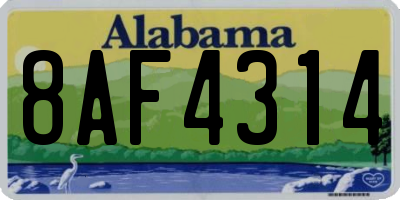 AL license plate 8AF4314