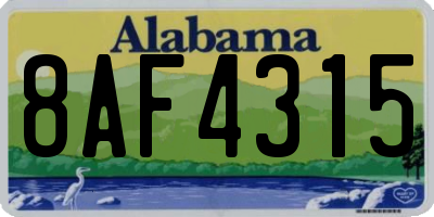 AL license plate 8AF4315