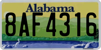 AL license plate 8AF4316