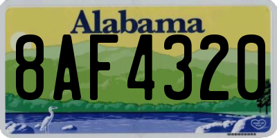 AL license plate 8AF4320