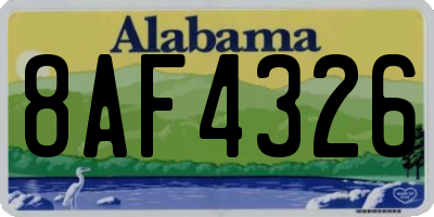 AL license plate 8AF4326