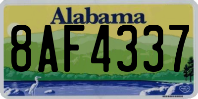 AL license plate 8AF4337