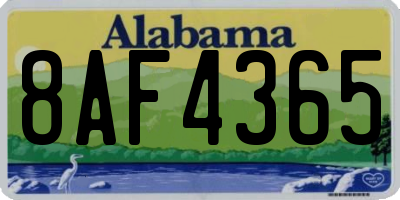AL license plate 8AF4365