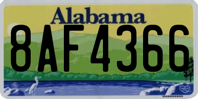 AL license plate 8AF4366