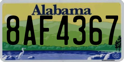 AL license plate 8AF4367