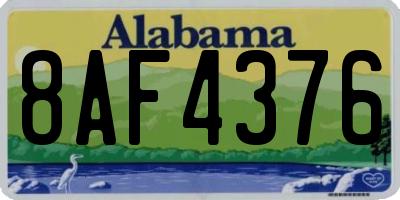 AL license plate 8AF4376