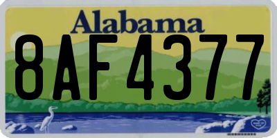 AL license plate 8AF4377
