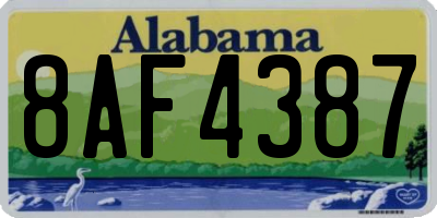 AL license plate 8AF4387