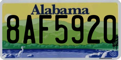 AL license plate 8AF5920