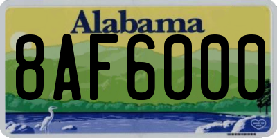 AL license plate 8AF6000