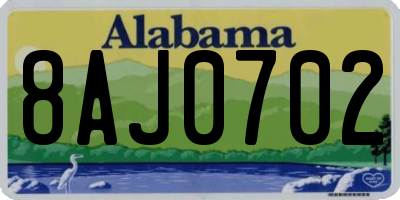 AL license plate 8AJ0702