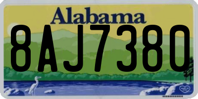 AL license plate 8AJ7380