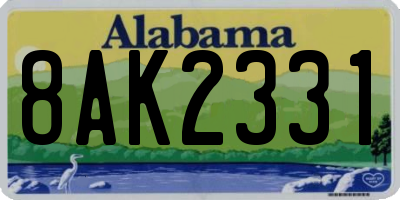 AL license plate 8AK2331