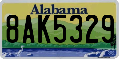AL license plate 8AK5329