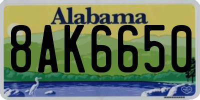 AL license plate 8AK6650