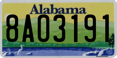 AL license plate 8AO3191