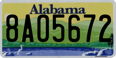 AL license plate 8AO5672