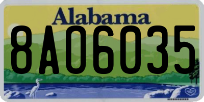 AL license plate 8AO6035