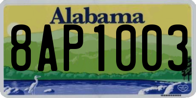 AL license plate 8AP1003