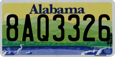 AL license plate 8AQ3326