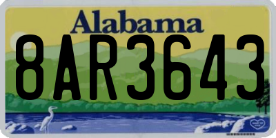 AL license plate 8AR3643