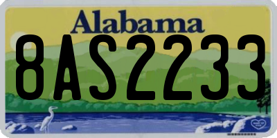 AL license plate 8AS2233