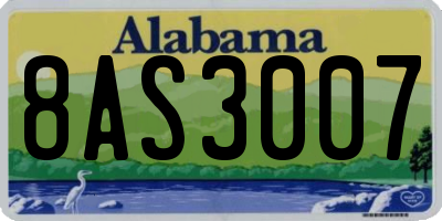 AL license plate 8AS3007