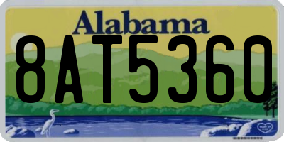 AL license plate 8AT5360