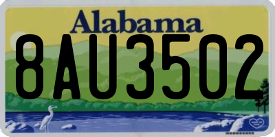 AL license plate 8AU3502