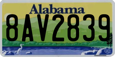 AL license plate 8AV2839