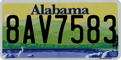AL license plate 8AV7583