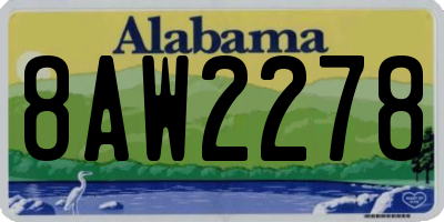 AL license plate 8AW2278
