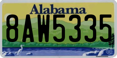 AL license plate 8AW5335