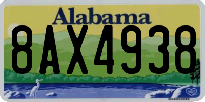 AL license plate 8AX4938