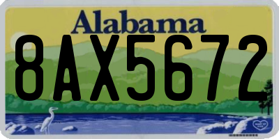 AL license plate 8AX5672