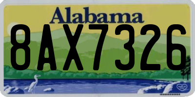 AL license plate 8AX7326